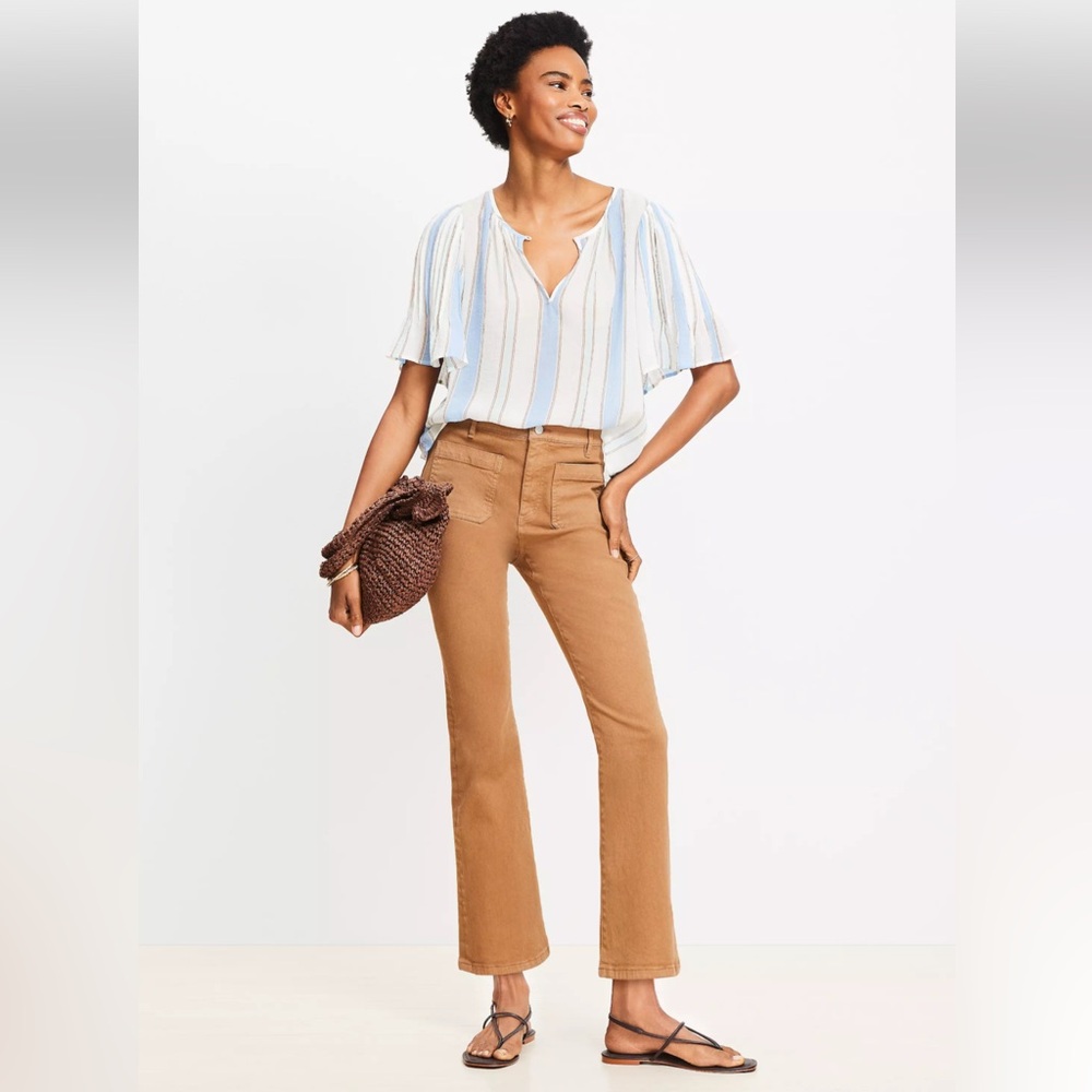 LOFT Petite Patch Pocket Kick Crop Jeans